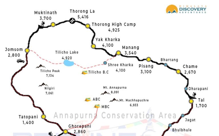 annapurna circuit map